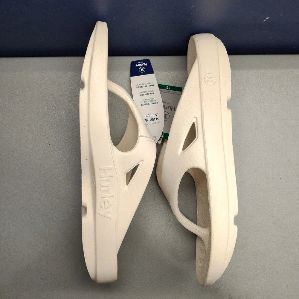 Hurley Flip Flop Sandals‎ Mens US 12 White Non Slip Grip Durable Comfort Slip On